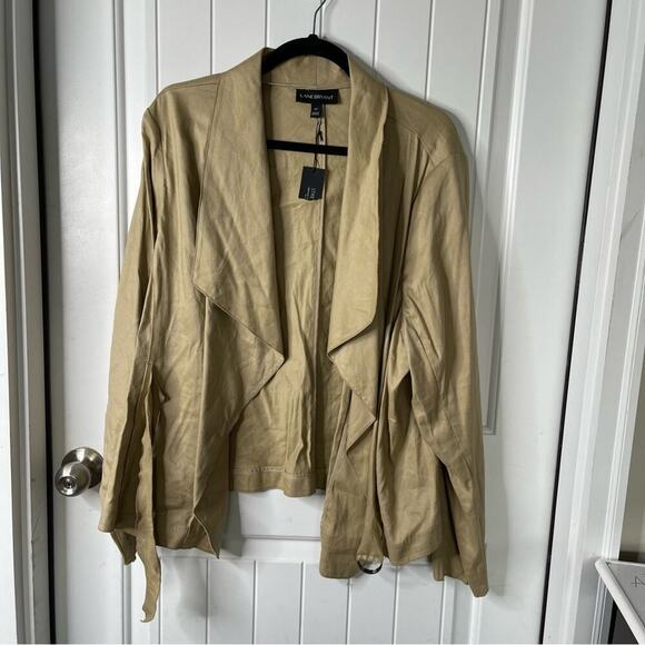 Lane Bryant belted tan open front‎ jacket size 24 - Picture 2 of 6